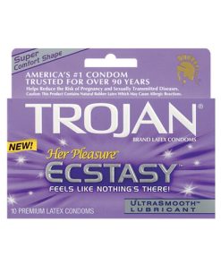 Trojan her pleasure ecstasy condoms - box of 10