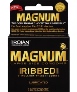 Trojan Magnum Ribbed Latex Condoms 3 Box