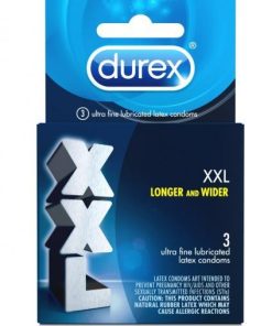 Durex XXL Lubricated 3 Pack Latex Condoms