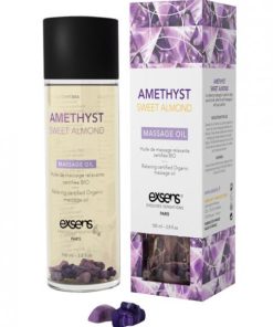 Exsens Of Paris Organic Massage Oil Sweet Almond Amethyst Crystals