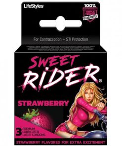 Lifestyles Sweet Rider Condoms Strawberry 3 Pack