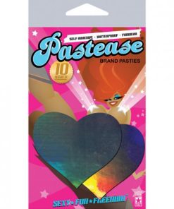 Pastease Hologram Heart Silver Pasties O/S