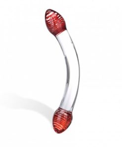 Red Head Glass Double Dildo