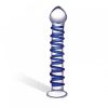 Glas Spiral Glass Dildo Blue