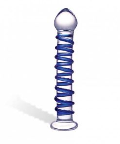 Glas Spiral Glass Dildo Blue