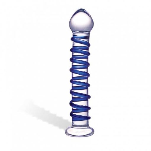 Glas Spiral Glass Dildo Blue