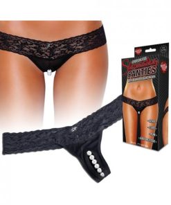 Hustler Stimulating Panties Pearl Beads Black S/M