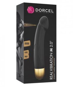 Dorcel Real Vibration M 8.6" Rechargeable Vibrator 2.0 - Black/gold