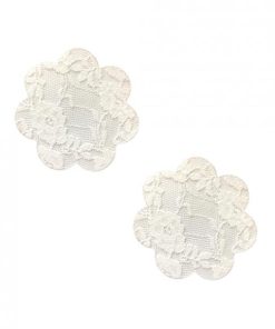 Neva Nude Lace Petal Flower Pasties - White O/s