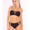 Pink Lipstick Truth Or Bare 2 Piece Bra Set Black M/L