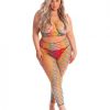 Pink Lipstick Roy G. Biv 2 Pc Bodystocking Rainbow Qn