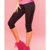 Pink Lipstick Sweat Fitness Pant Ruffle Fringe Side W/secret Pocket Black Lg