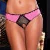 Crotchless Frills Panty with Back Bows Pink M/L