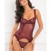 Rene Rofe Grand Finale 2pc Ruffle Teddy Burgundy M/l