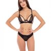 Rene Rofe New In Town Bra & Panty Black M/l