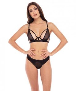 Rene Rofe New In Town Bra & Panty Black M/l