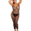 Rene Rofe Animal Crotchless Bodystocking Black 3x/4x