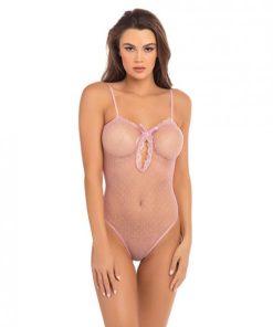 Rene Rofe Undone See Through Bodysuit Rose O/S