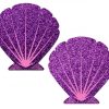 Mermaid Glitter Purple & Pink Seashell Pasties O/S