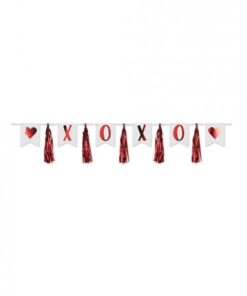 Valentines Xoxo Tassel Streamer - Red