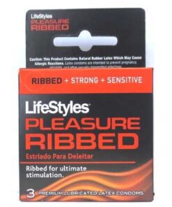 Lifestyles Condom Ribbed Pleasure Lubricated 3 Pack