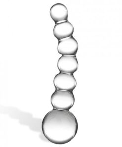 Glas 5 inches Curved Glass Beaded Dildo Clear