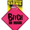 Bitch on board car window signs