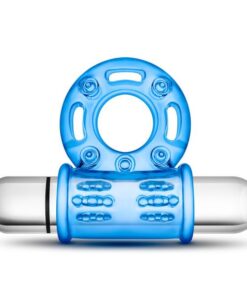 Stay Hard 10 Function Bull Ring Blue Vibrating