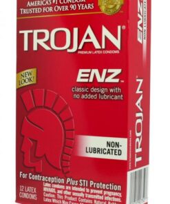 Trojan Enz Non-Lubricated Condoms - 12 Pack