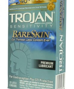 Trojan Condom Sensitivity Bare Skin Lubricated 10 Pack