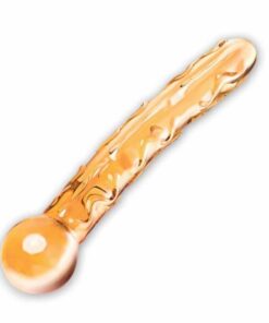 Orange Tickler Glass Dildo