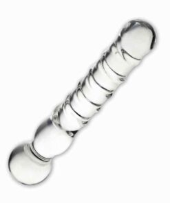 Joystick Glass Dildo Wand Anal & G-Spot Clear