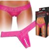 Crotchless Panties Pearl Beads Pink M/L