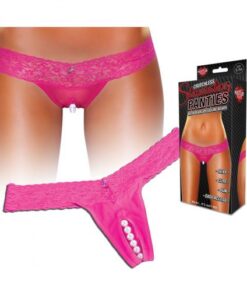 Crotchless Panties Pearl Beads Pink M/L