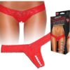 Crotchless Thong Clitoral Stimulating Beads Red S/M