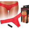 Vibrating Panties Lace Thong Hidden Vibe Pocket Red M/L