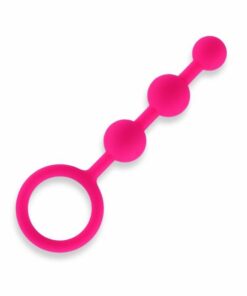 All About Anal Silicone Anal Beads 3 Balls Pink
