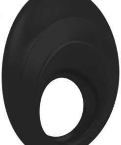 Ovo B5 Silicone Cock Ring Waterproof Black And Chrome