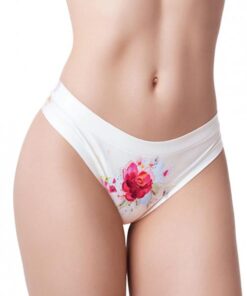 =mememe Flower Power Rose Printed Thong Lg