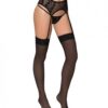 High Waisted Sheer Mesh Garter Belt W/adjustable Garter Straps Black M/l