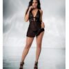 Lace & Mesh Babydoll & G-string Black S/m