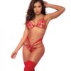 Strappy & Lace Teddy Red M/l