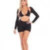 Pink Lipstick Knock Out 2 Pc Play Suit Black O/s