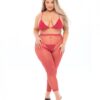 Pink Lipstick Tall Order Bra Top & Leggings Red Qn