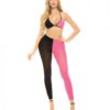 Pink Lipstick Block You Out Bra & Legging Black/pink O/s