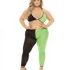 Pink Lipstick Block You Out Bra & Legging Black/green Qn