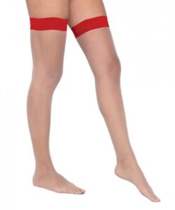 Colored Silicone Stay Up Stockings Red O/s