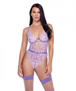 Butterfly Glow Embroidered Teddy Lavender/white Md