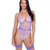 Butterfly Glow Embroidered Teddy Lavender/white Xl