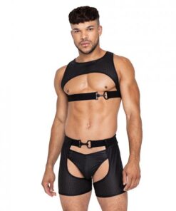 Master Harness W/hook & Ring Closure Black Lg